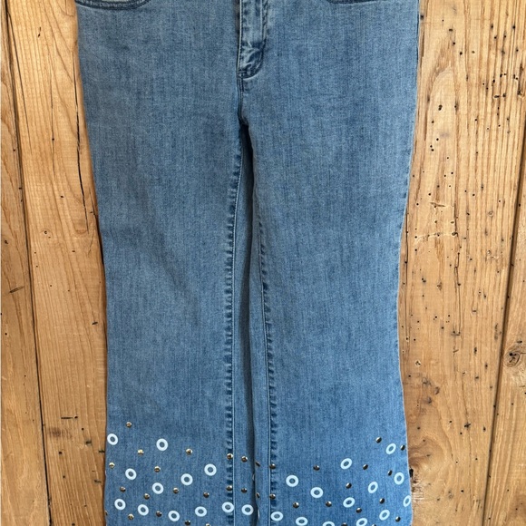 Michael Kors Jeans Embl Izzy Cropped Flare Slim Women's Size 4 - Picture 7 of 10